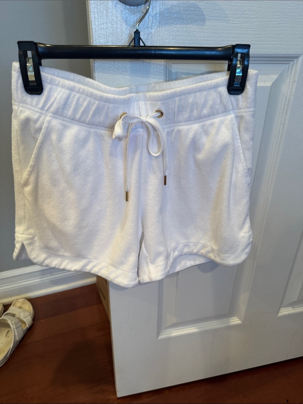 Lilly Pulitzer White Terry Drawstring Athletic Shorts